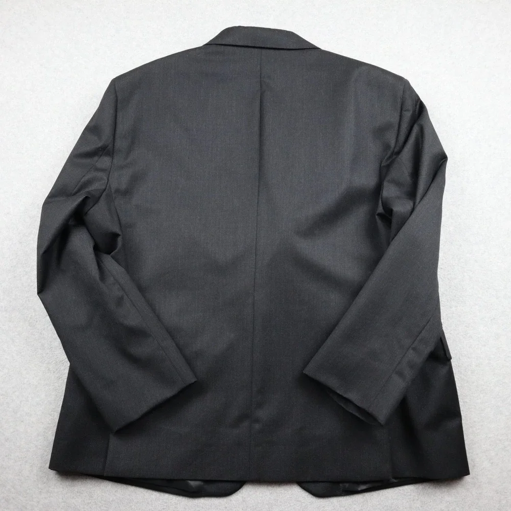 Pronto Uomo Blazer Mens 48 Short Platinum Modern Fit Charcoal Wool Solid Jacket